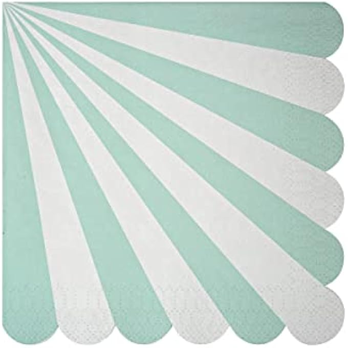 TOOT SWEET AQUA STRIPE NAPKINS 20 PIECES, LARGE - Image 1